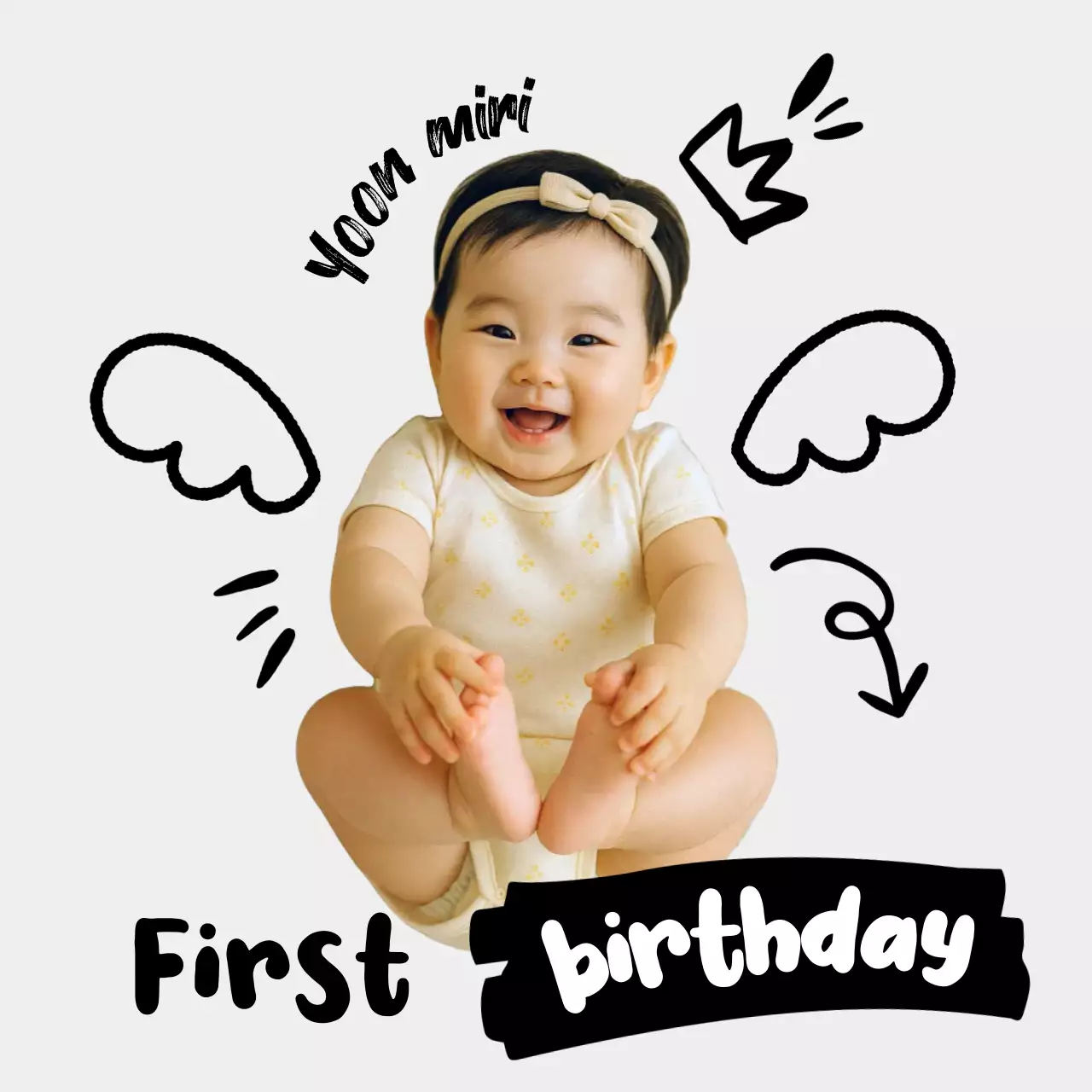 흰색 아기자기한 돌잔치 답례품 스티커 굿즈 생일 축하 감사