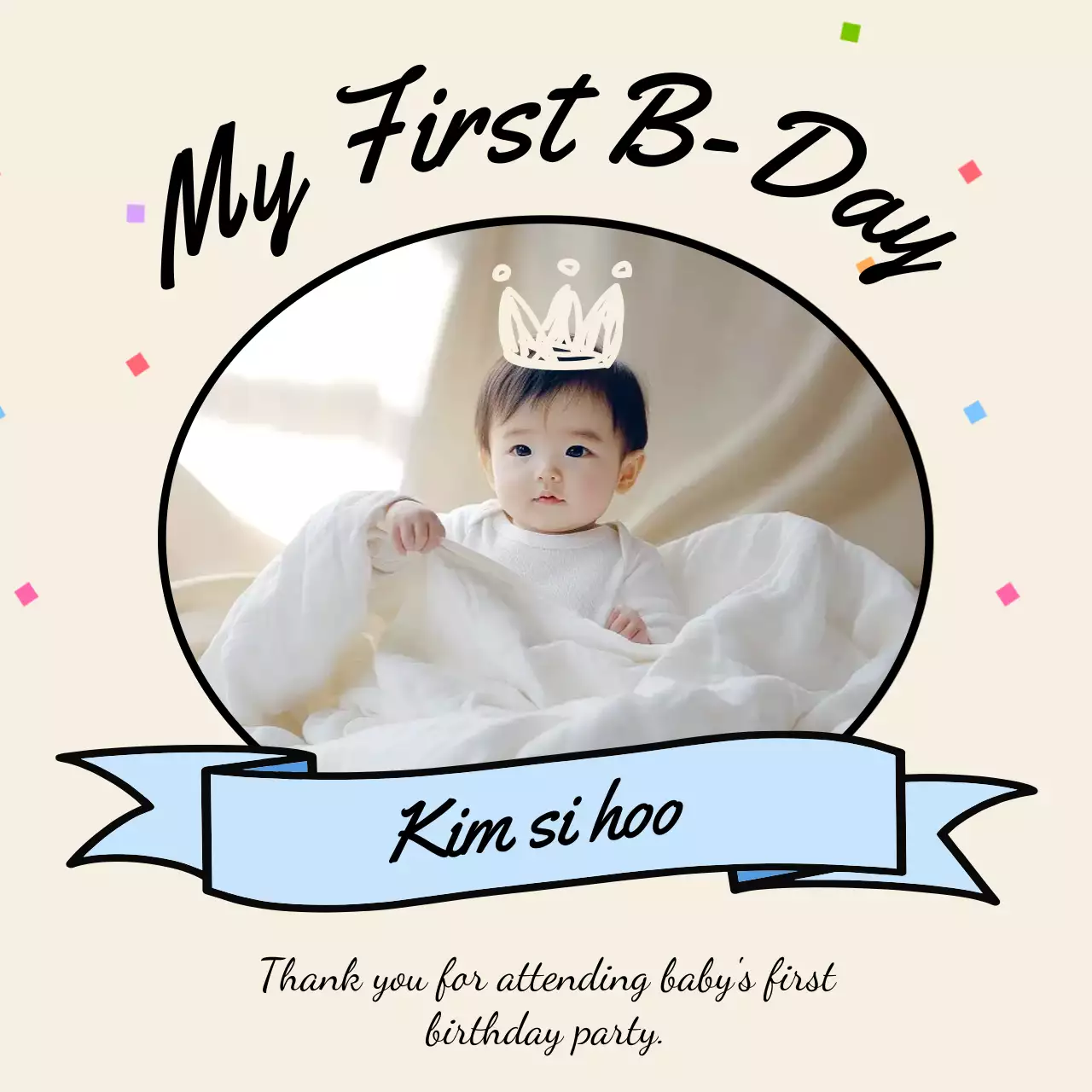 아이보리 아기자기한 돌잔치 생일 축하 감사 답례품 스티커