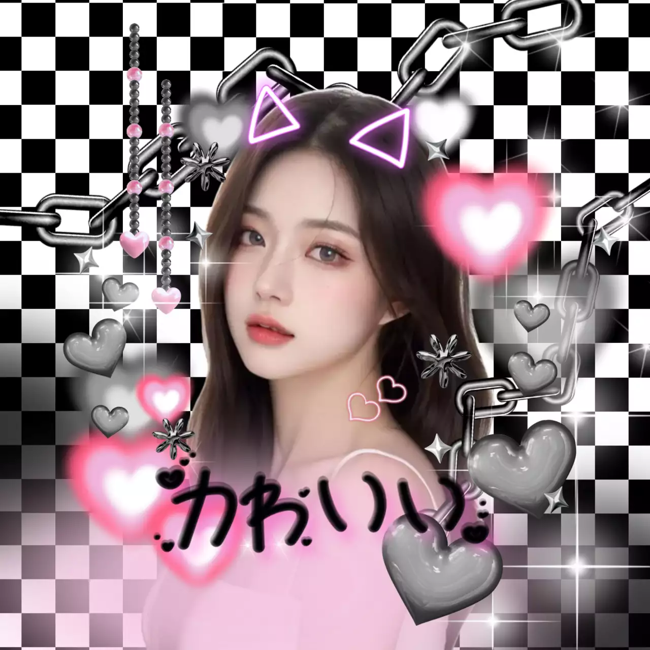 黒 かわいい ダークガーリーフリクラ