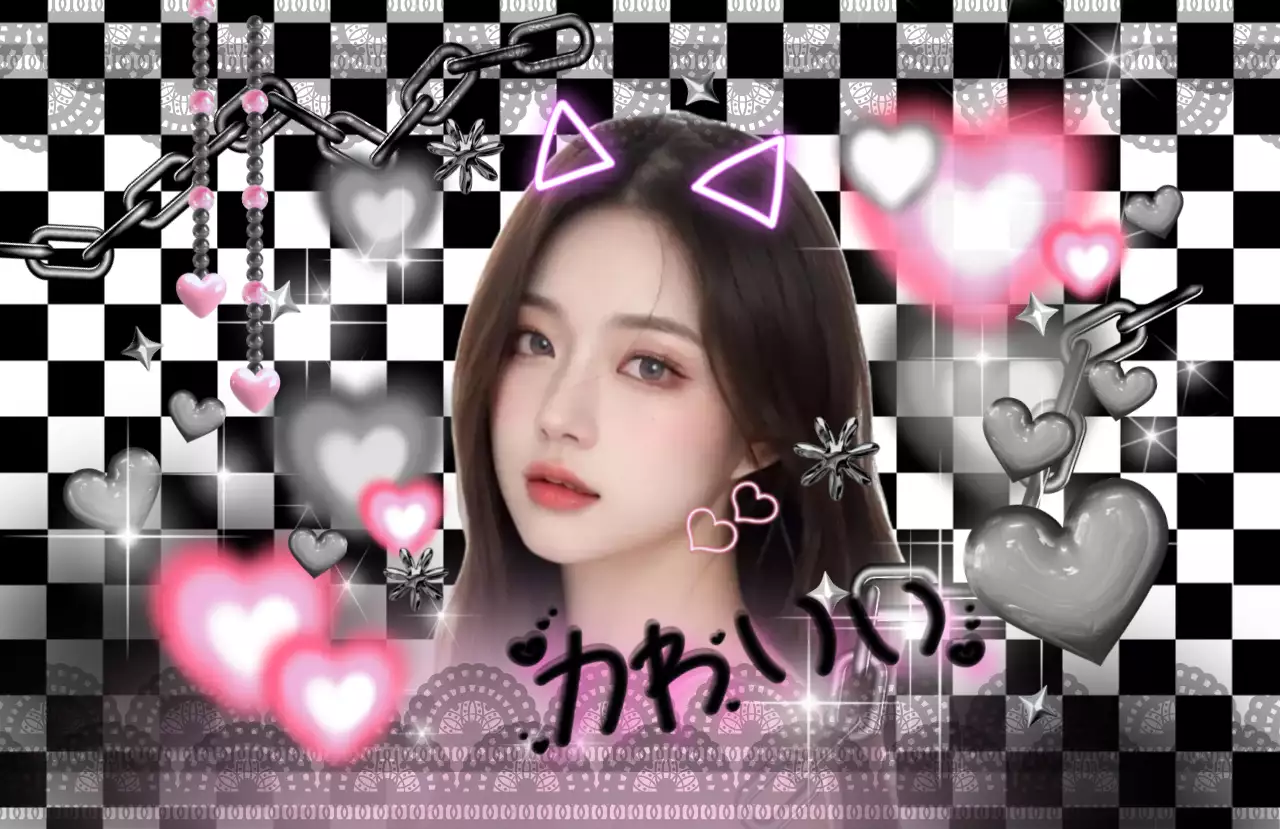 黒 かわいい ダークガーリーフリクラ