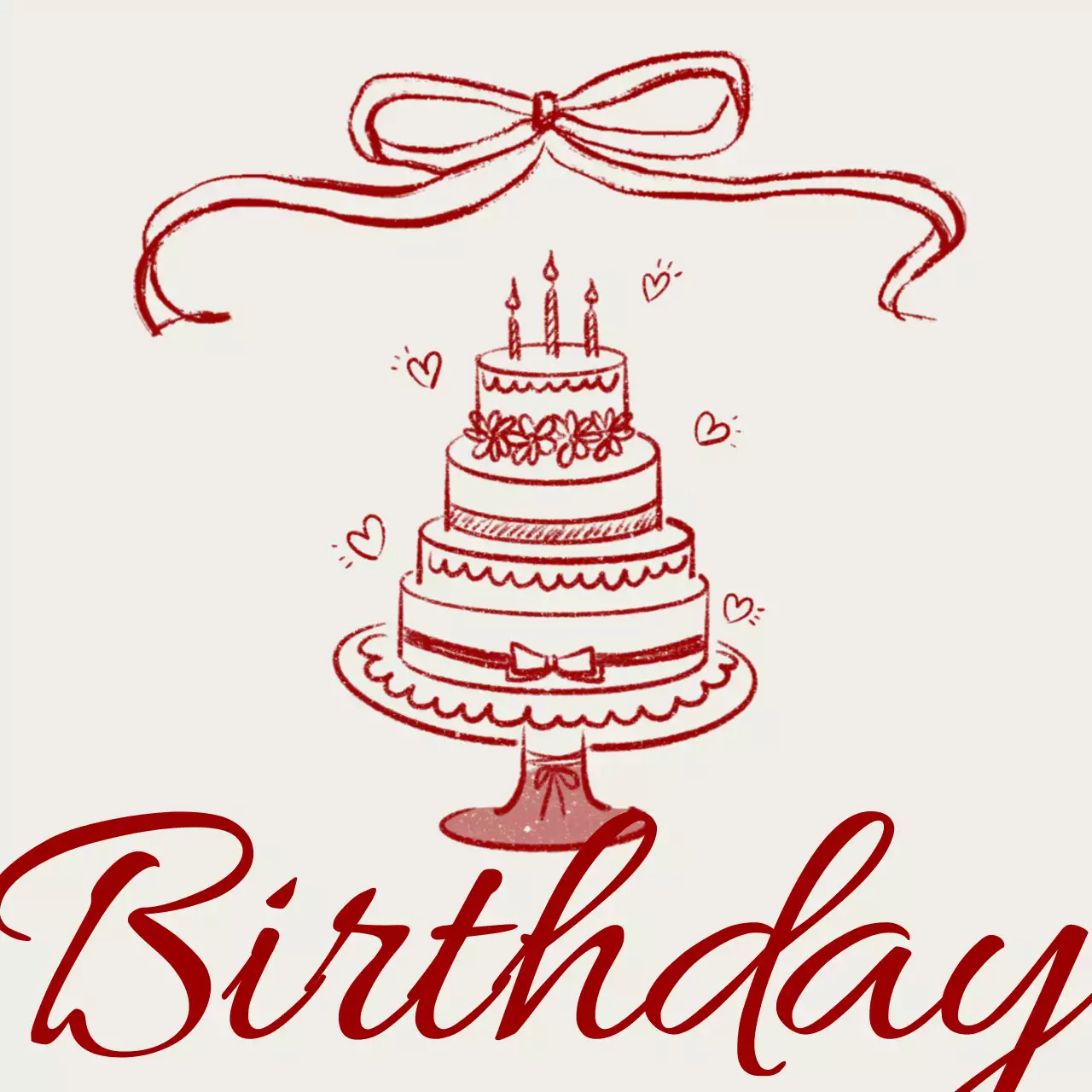 빨강 빈티지 생일 기념 답례품 스티커 축하 감사