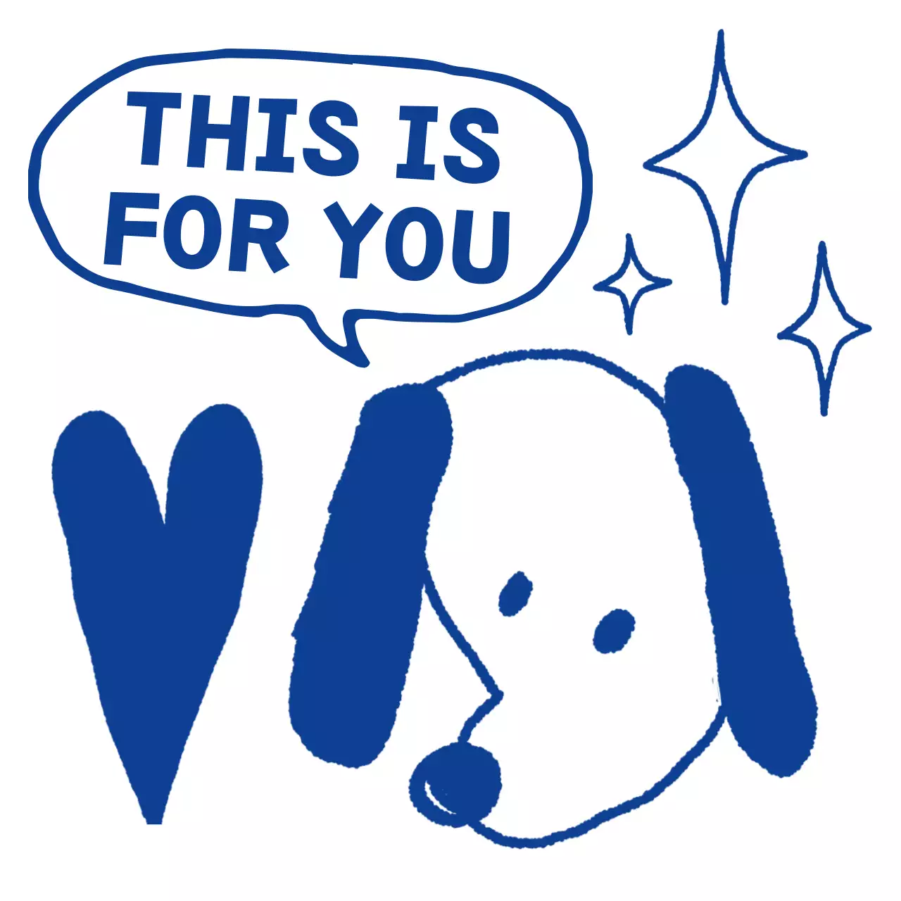 파랑 심플 동물 스티커 감사 스티커 굿즈 축하