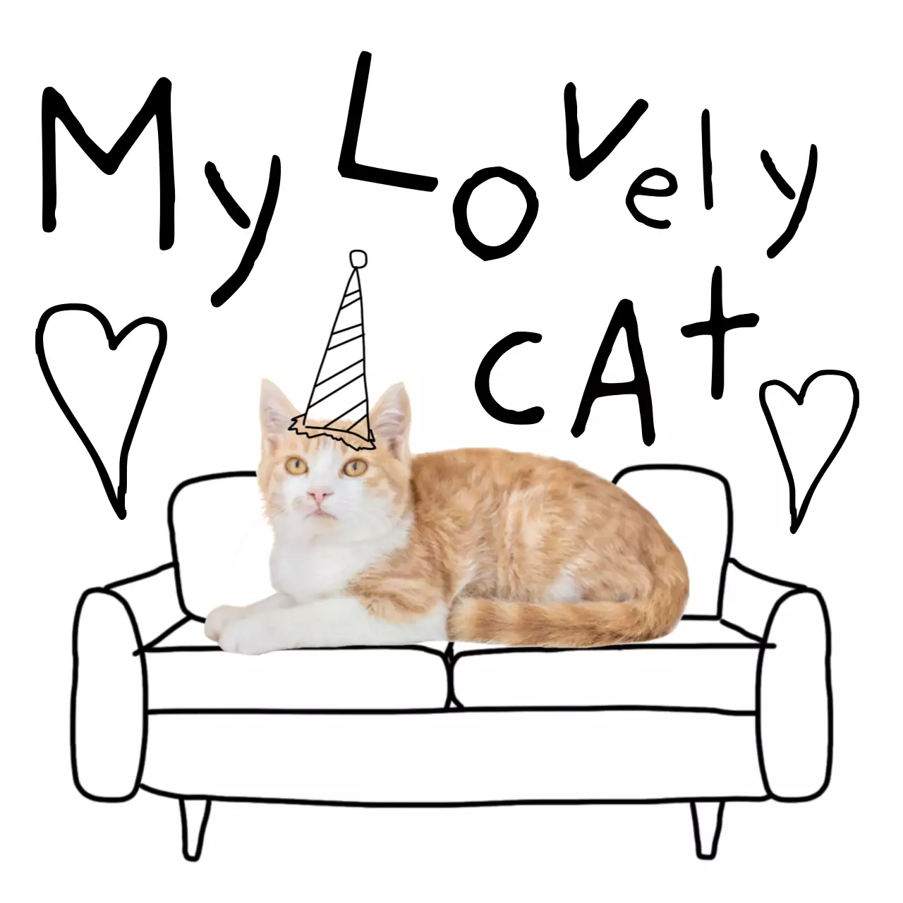 흰색 심플 반려동물 밈 스티커 굿즈 생일 축하 감사