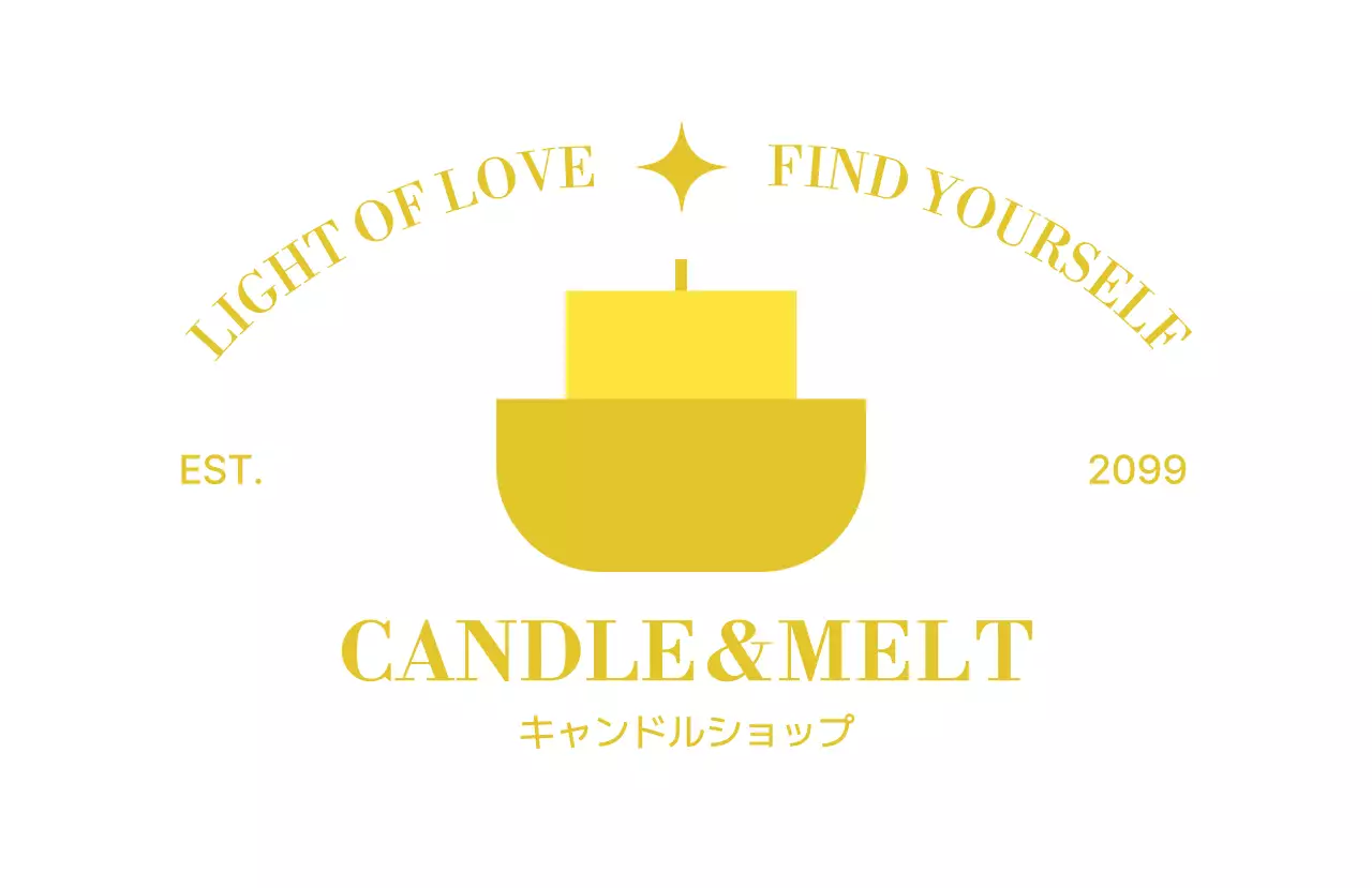 黄色 シンプル キャンドル ロゴ