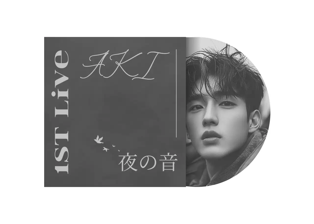 白黒 シンプル 音楽 ポスター 推し活