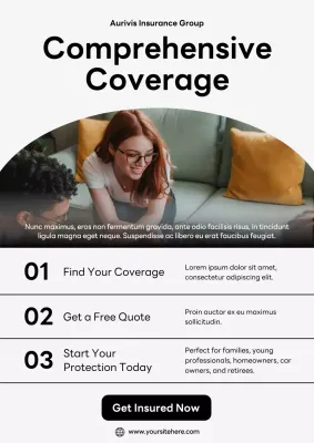 grey modern insurance advertisement