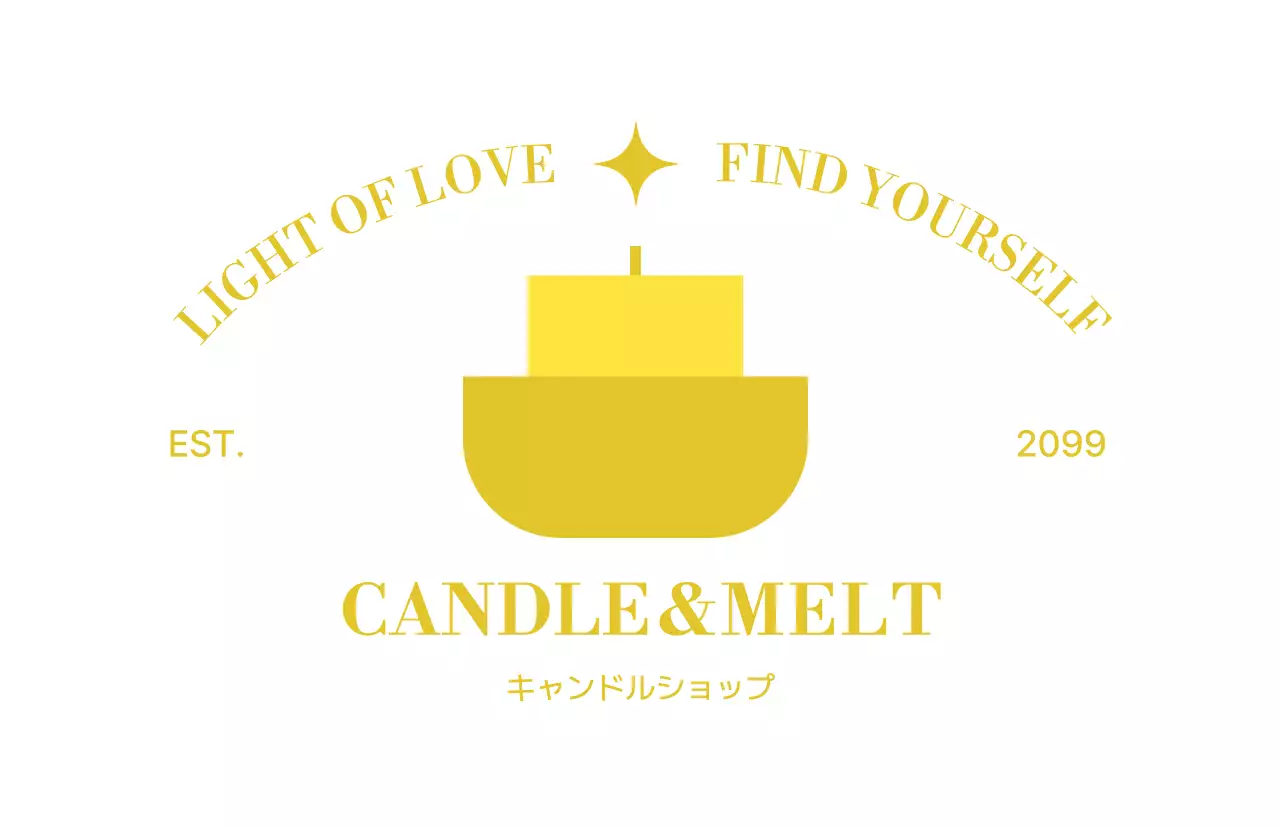 黄色 シンプル キャンドル ロゴ