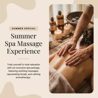 Beige Elegant Massage Promotion Instagram Post