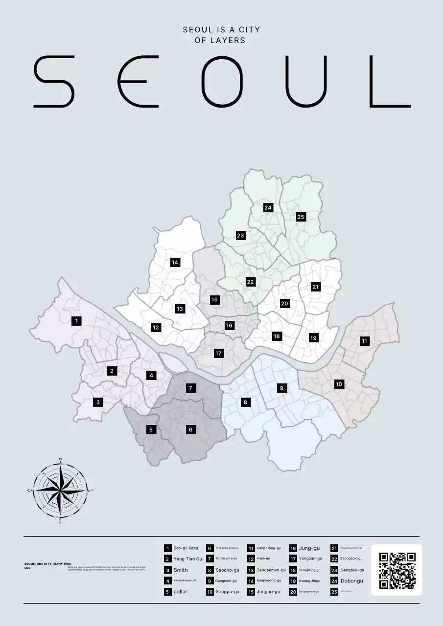 Áp phích bản đồ hiện đại màu xám