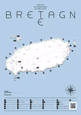 Guide simple de la carte de l'île de Jeju en bleu ciel