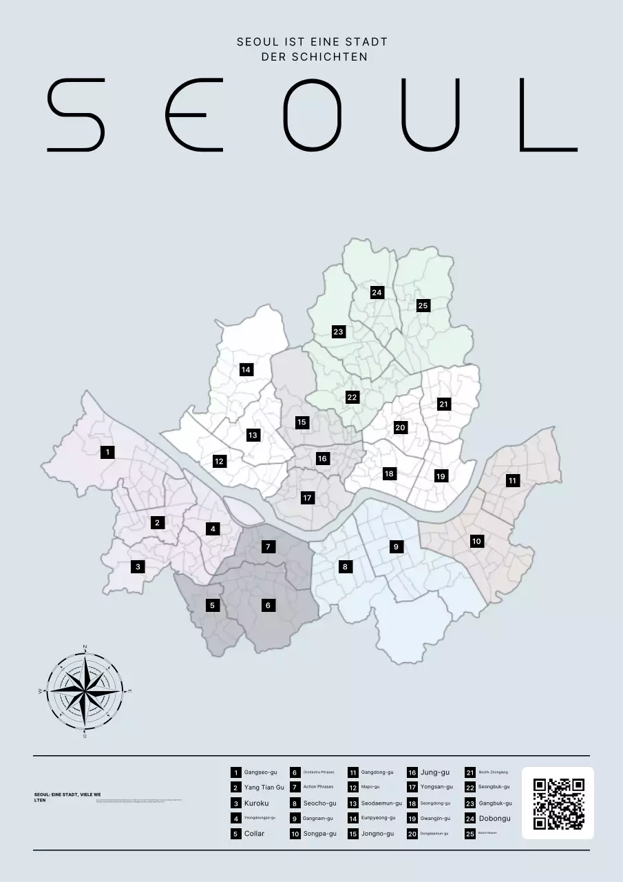 Graues modernes Kartenposter