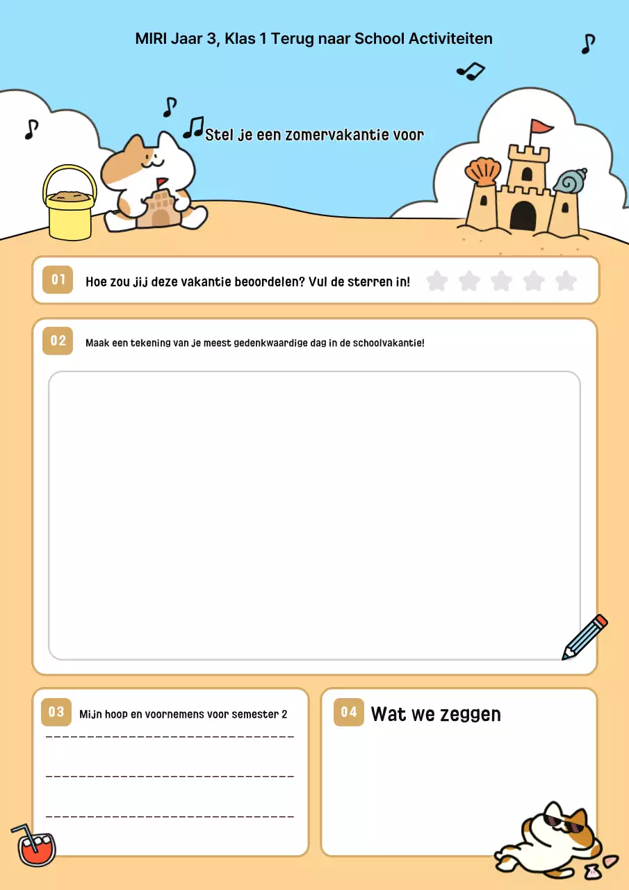 Educatief materiaal voor de zomervakantie van Sky Blue Baby