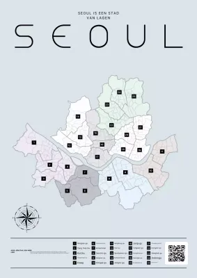 Grijze moderne kaartposter