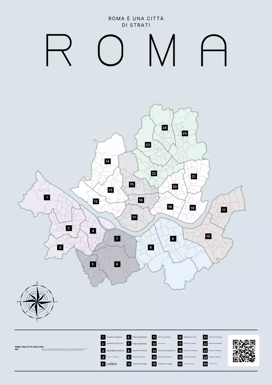 Poster con mappa moderna grigia