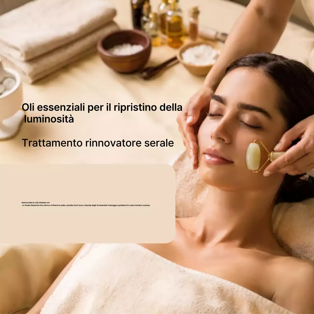 Pubblicità di prodotti per la cura della pelle beige eleganti sui social media