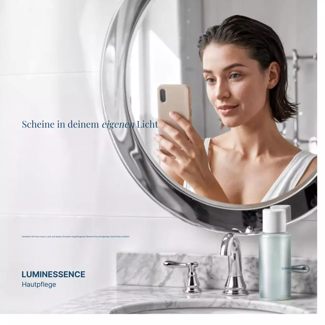 Graue moderne Hautpflege-Werbung in sozialen Medien