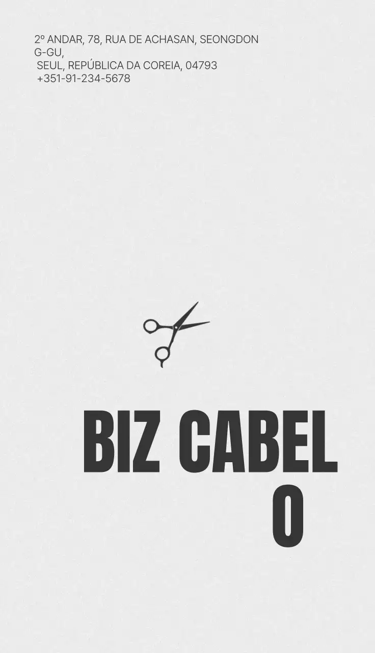 Propaganda de salão de cabeleireiro minimalista branco