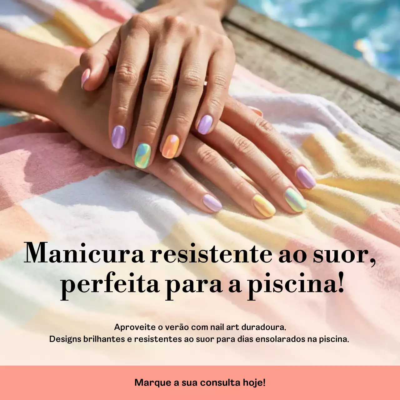 Promoção de manicure Rainbow Trendy nas redes sociais