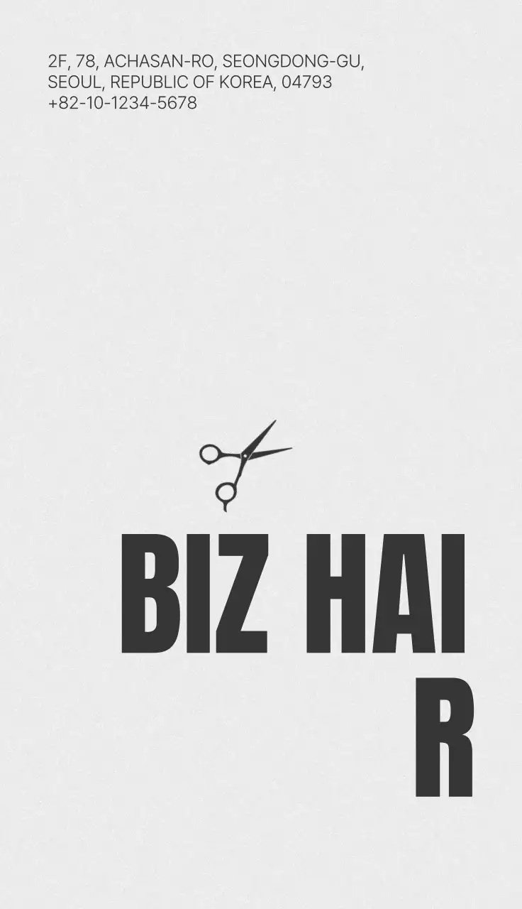 Propaganda de salão de cabeleireiro minimalista branco