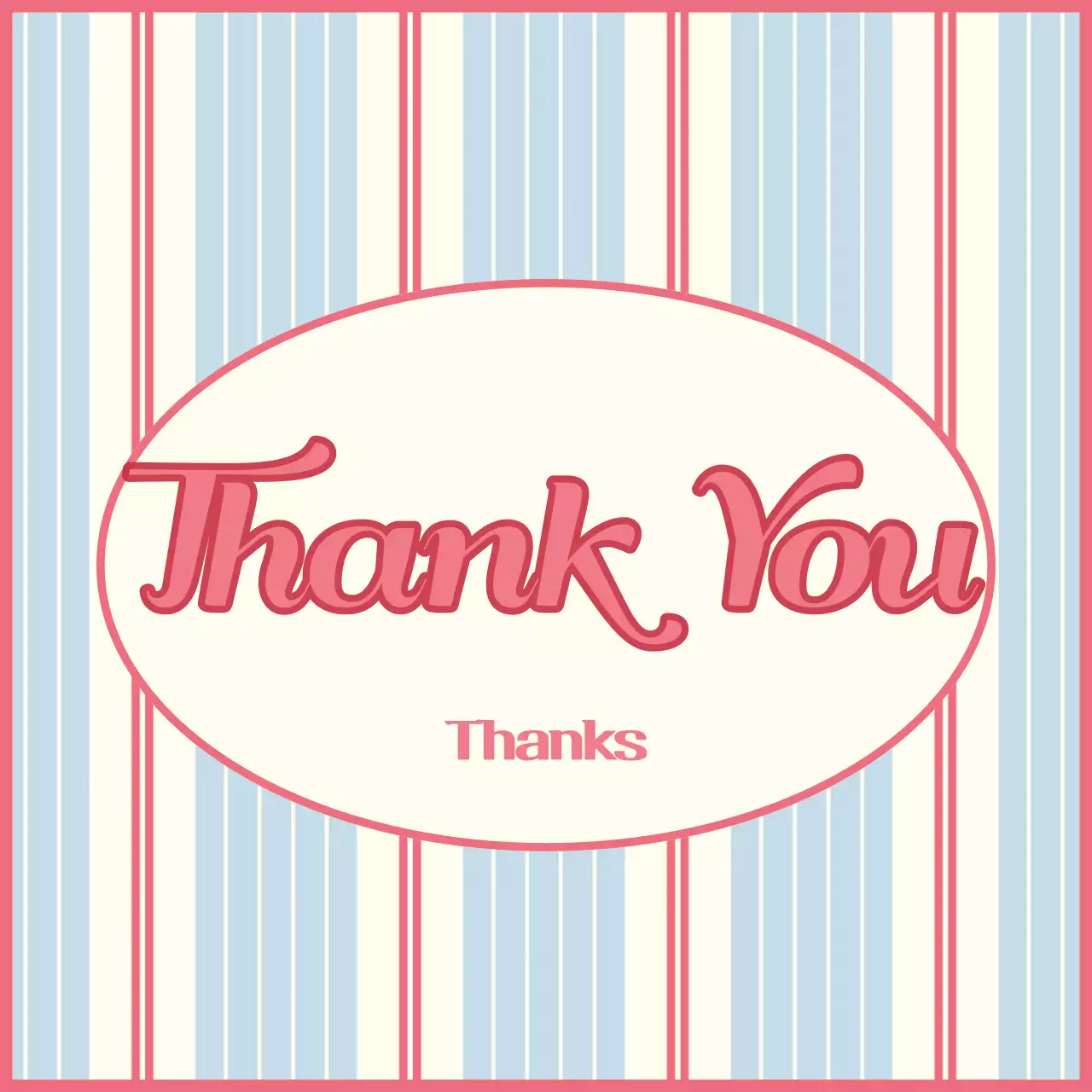 Thẻ cảm ơn cổ điển màu xanh