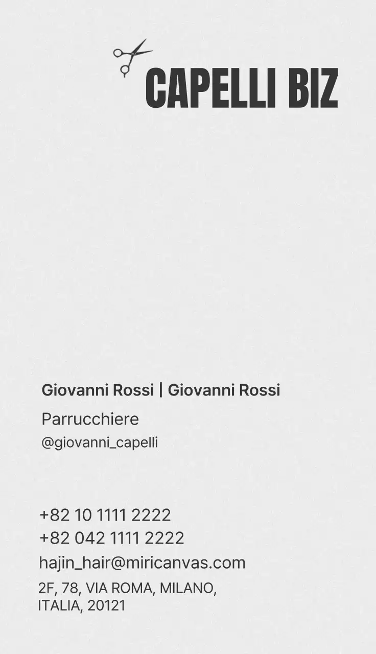 Pubblicità di un salone di parrucchiere minimalista bianco