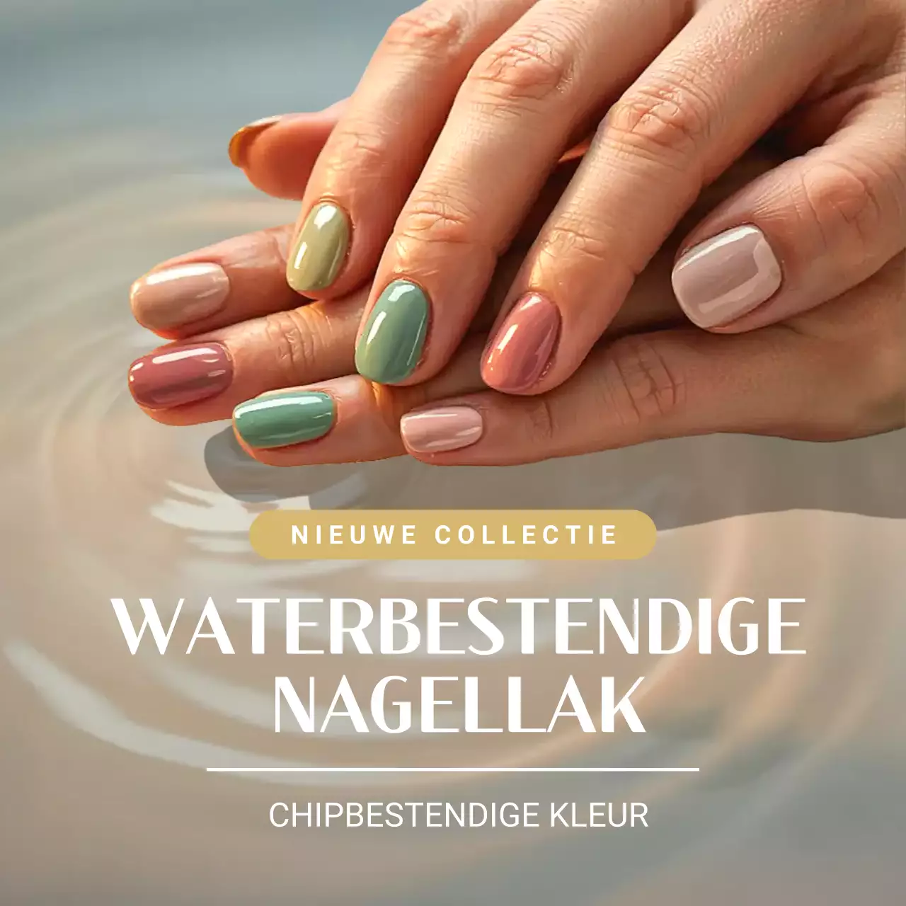Kleurrijk modern nagelpromotie social media vierkant