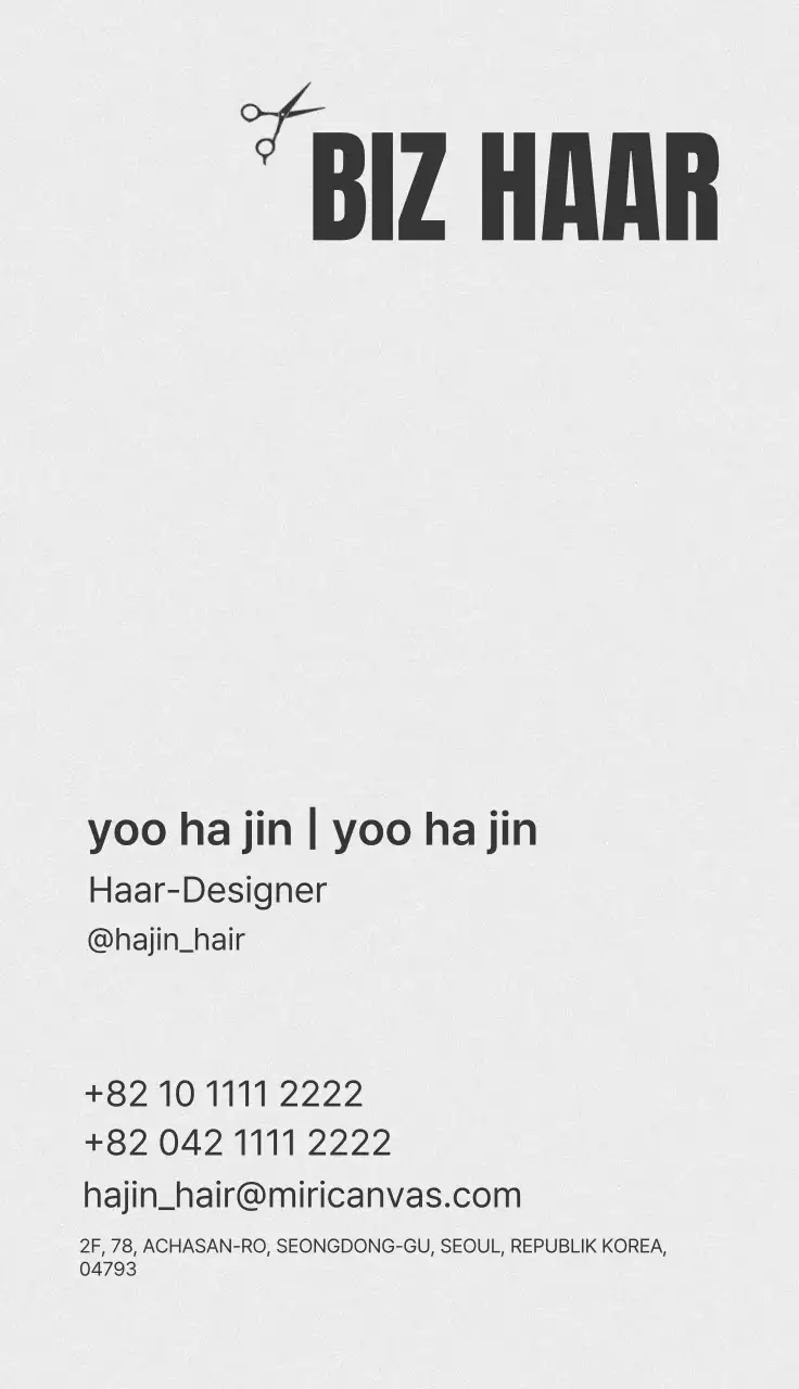 Weiße minimalistische Friseursalon-Werbung