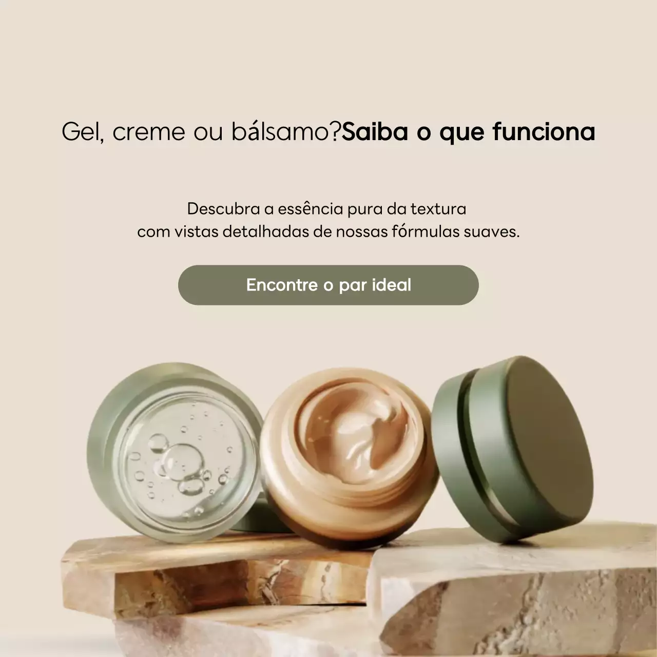 Anúncio de cuidados com a pele moderno bege nas redes sociais