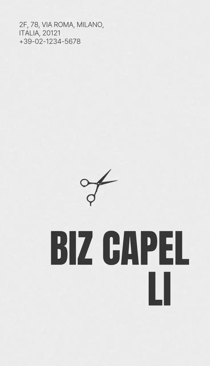 Pubblicità di un salone di parrucchiere minimalista bianco