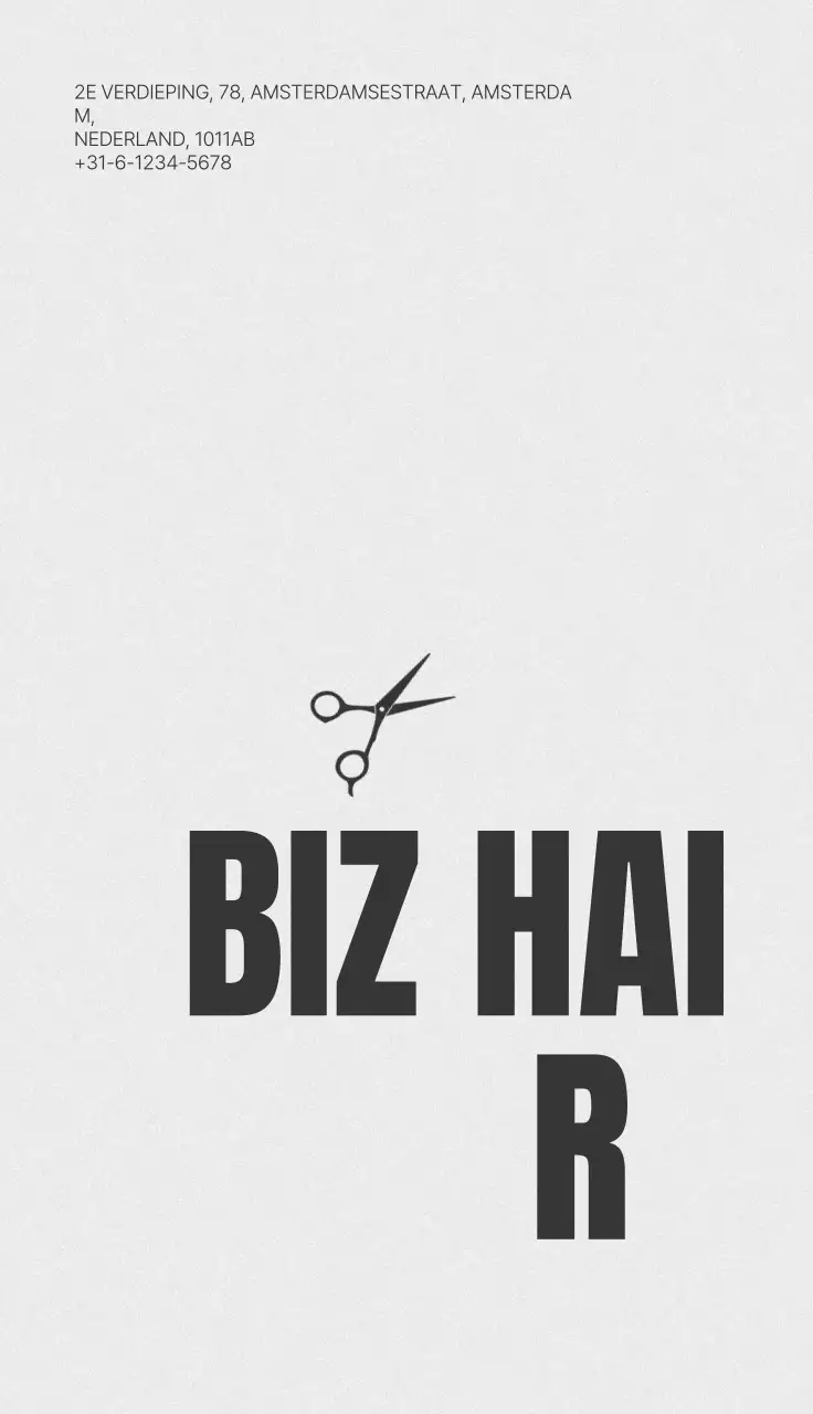 Witte minimalistische kapsalonadvertentie