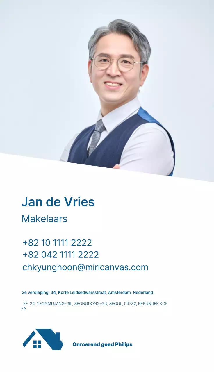 Blauw eenvoudig vastgoedlogo