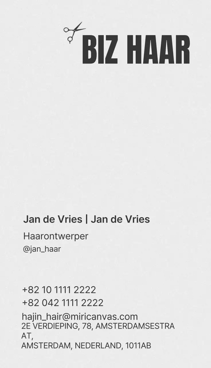 Witte minimalistische kapsalonadvertentie