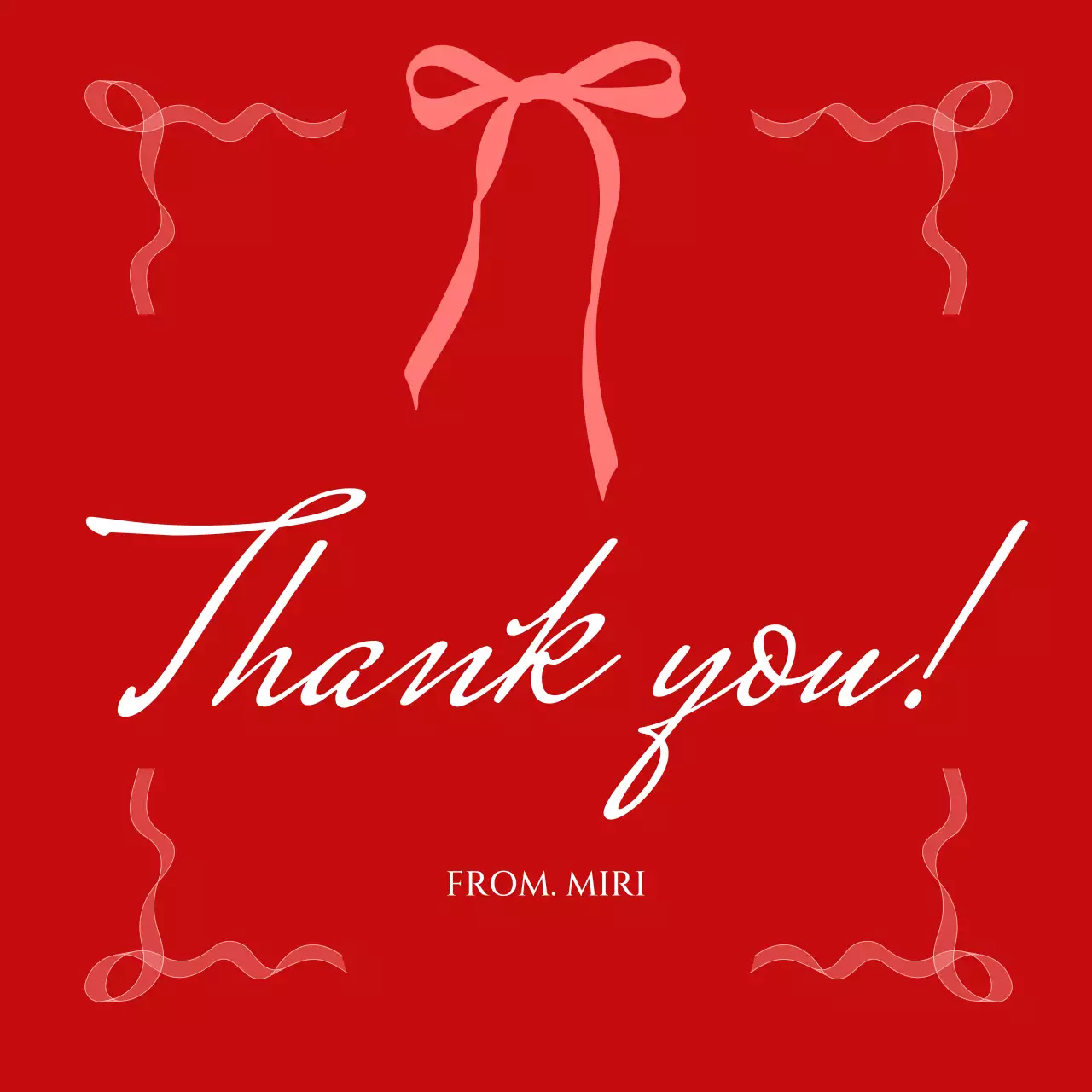 Quà tặng nhãn dán cảm ơn đơn giản màu đỏ