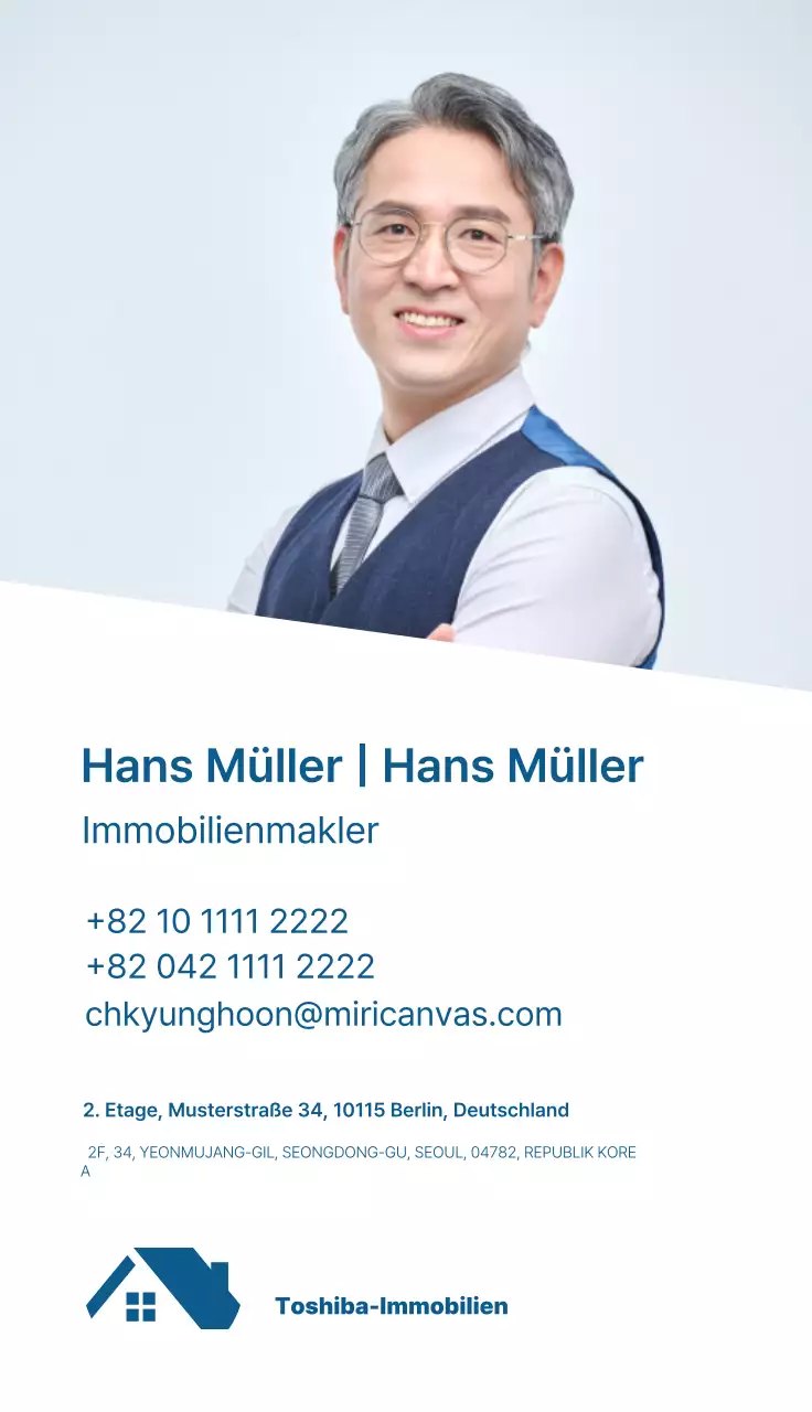 Blaues, einfaches Immobilien-Logo