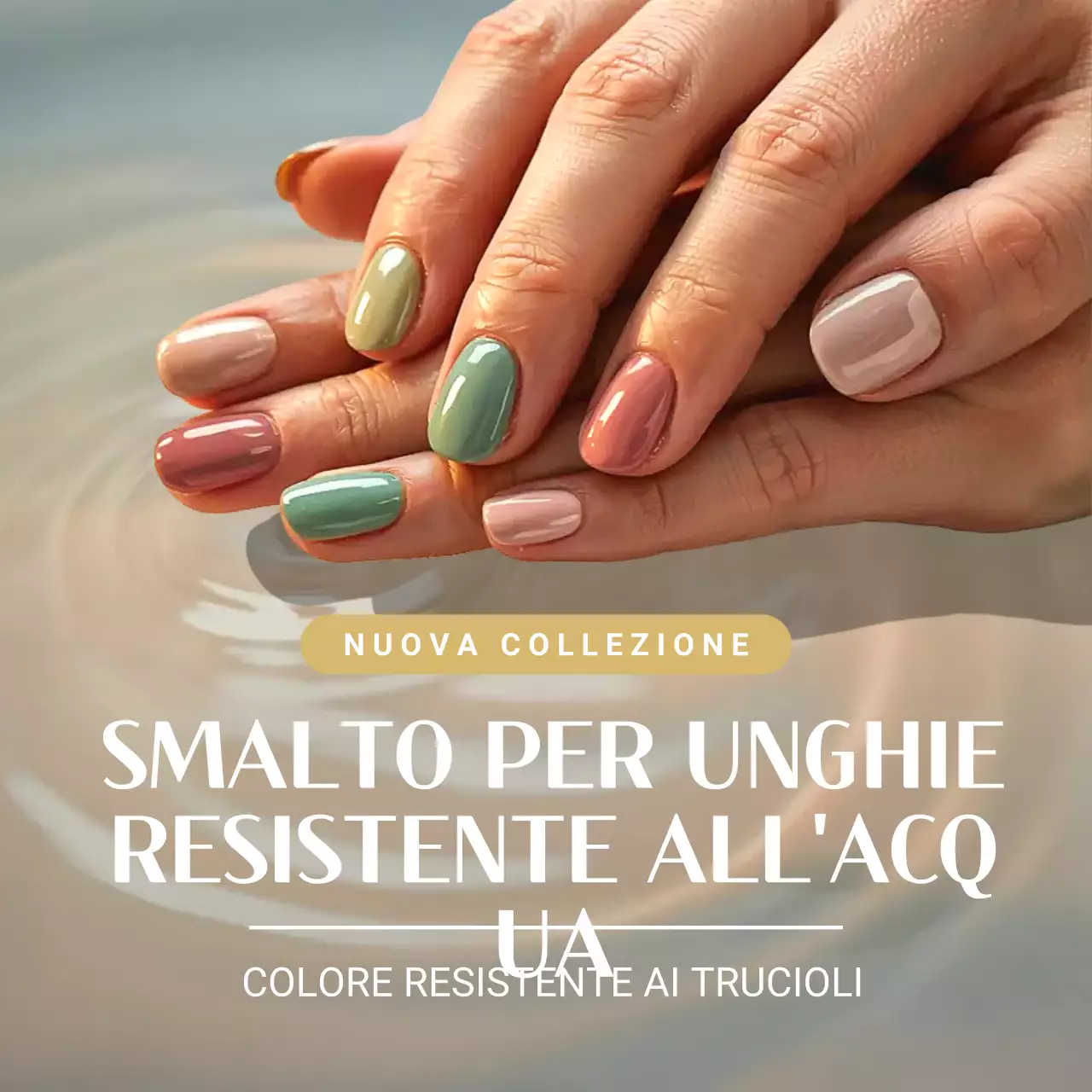 Piazza dei social media per la promozione di unghie moderne e colorate