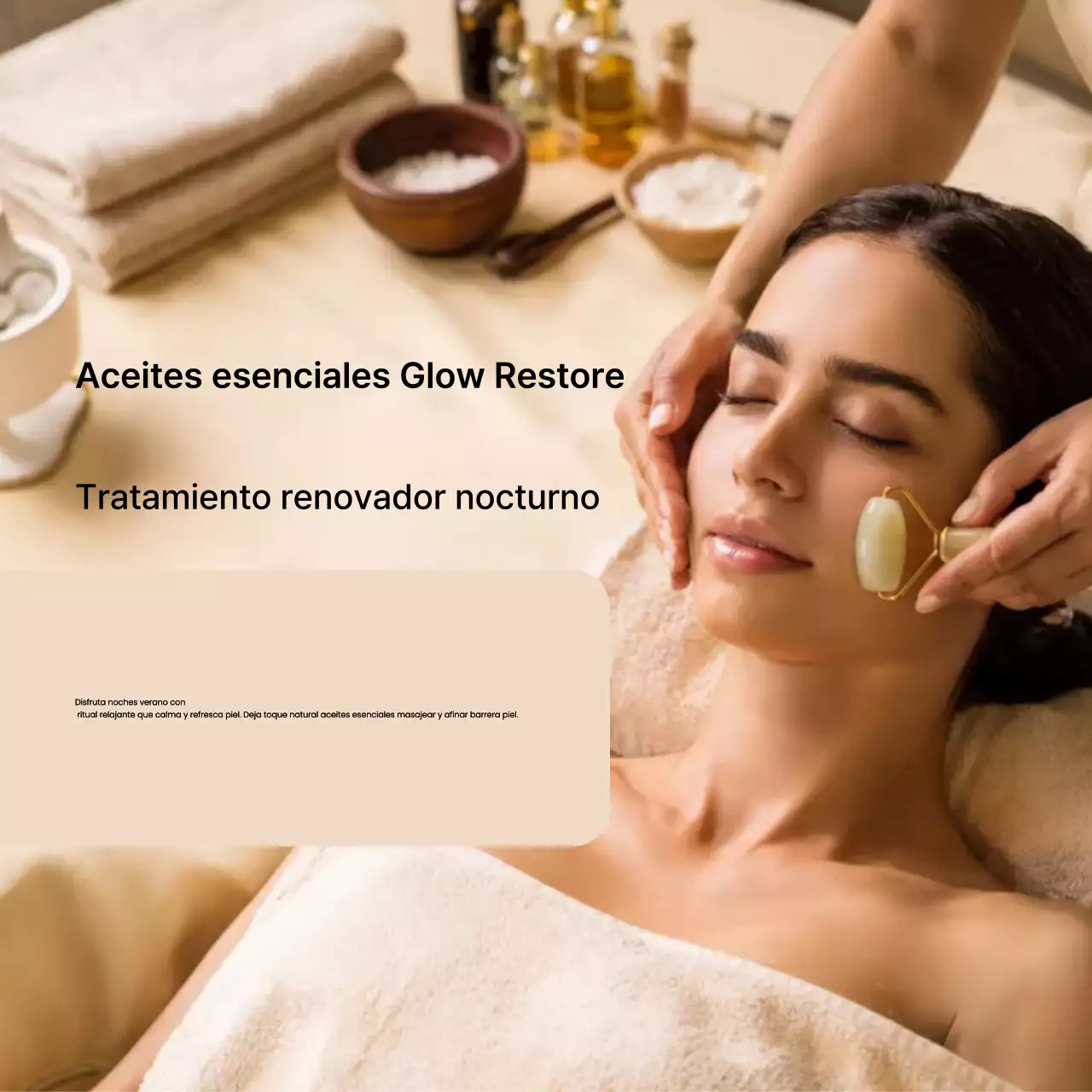 Publicidad elegante de cuidado de la piel en beige en redes sociales