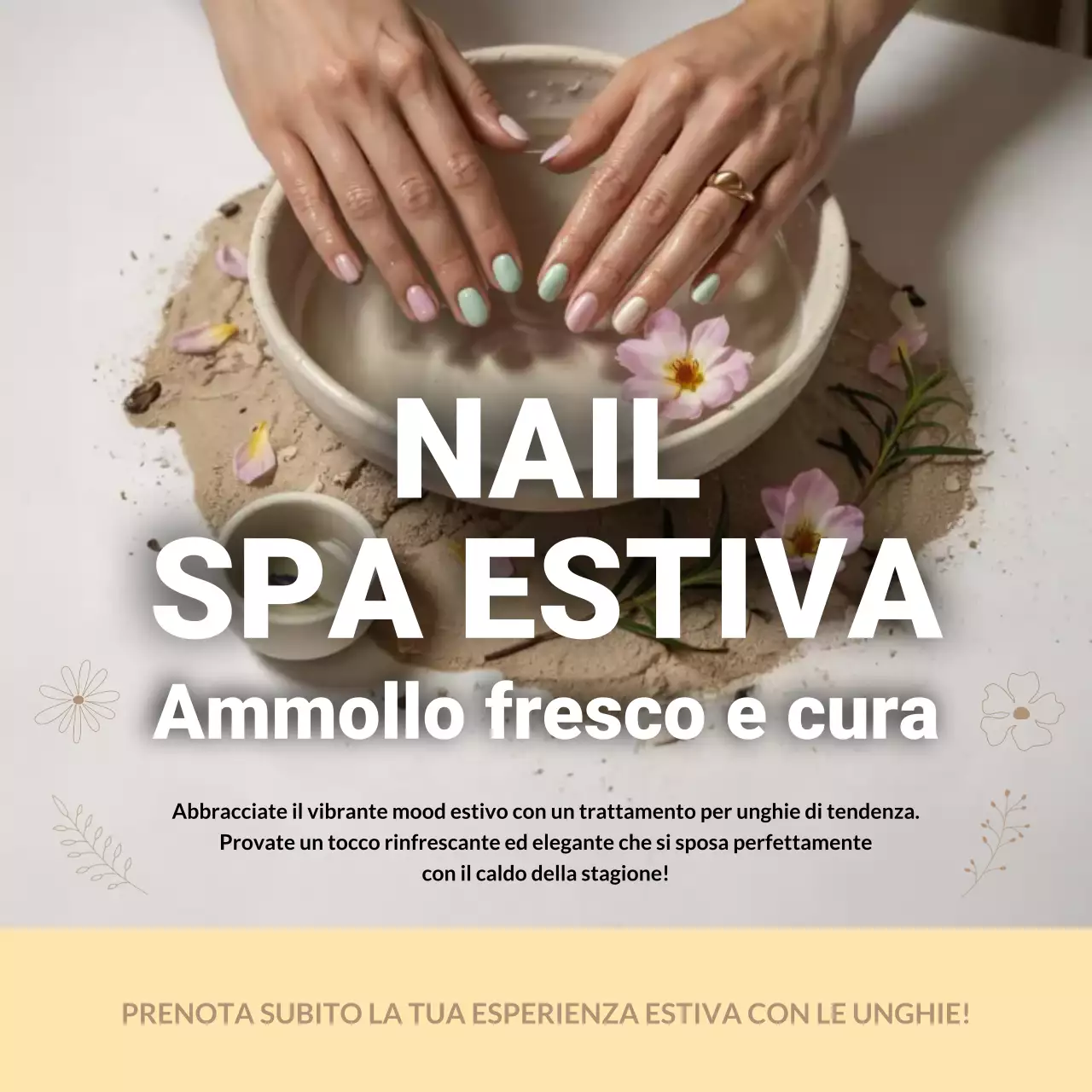 Pubblicità di Beige Elegant Nail Spa Social Media Square