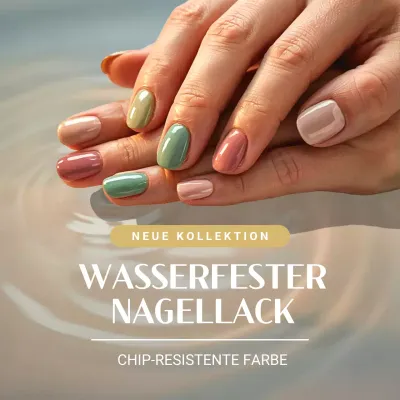 Farbenfrohe, moderne Nagelpromotion auf Social Media