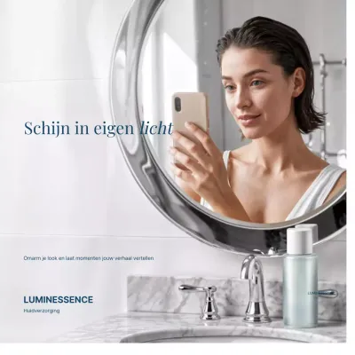 Grijze moderne huidverzorgingsadvertenties op sociale media