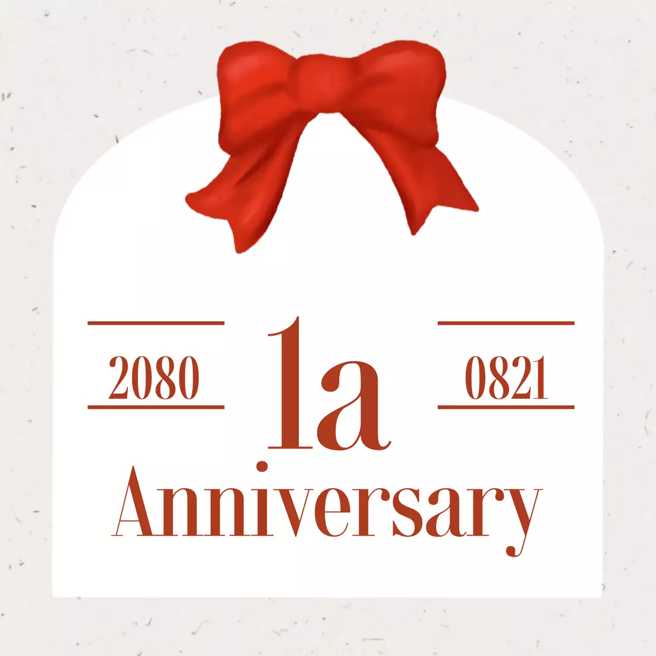 Adesivo commemorativo semplice rosso per anniversario