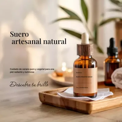 Cuadrados de redes sociales para promocionar el cuidado de la piel natural de Brown