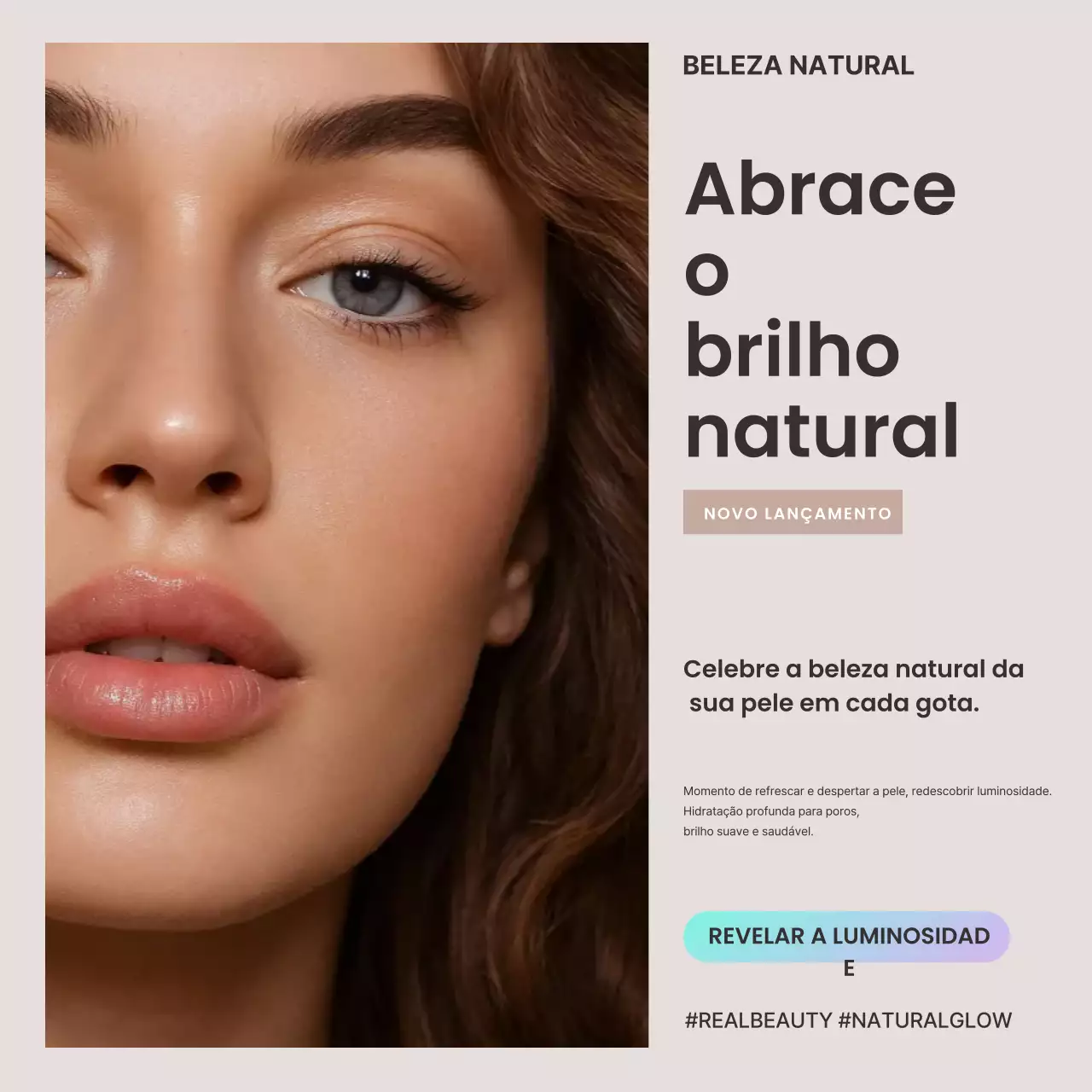 Quadrados de mídia social para promoção de cuidados com a pele modernos bege