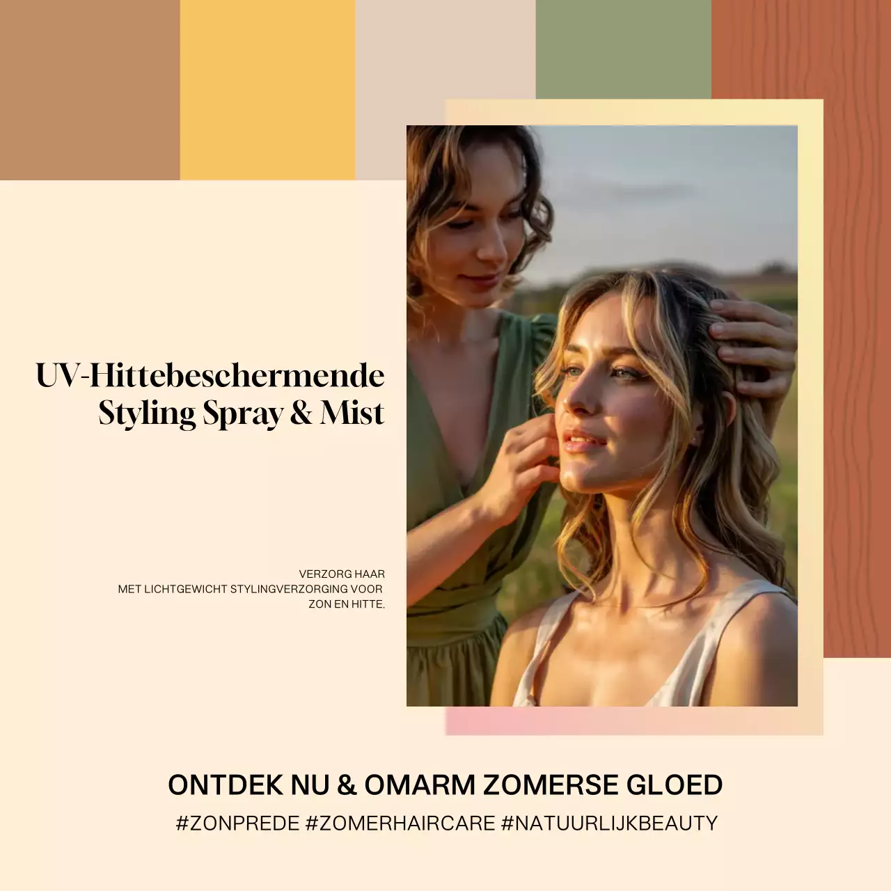 Beige Modern Haarverzorging Promotie Social Media Vierkant