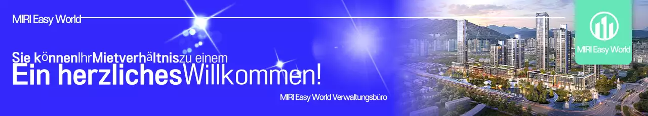 Blaue moderne Immobilienanzeige