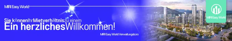 Blaue moderne Immobilienanzeige