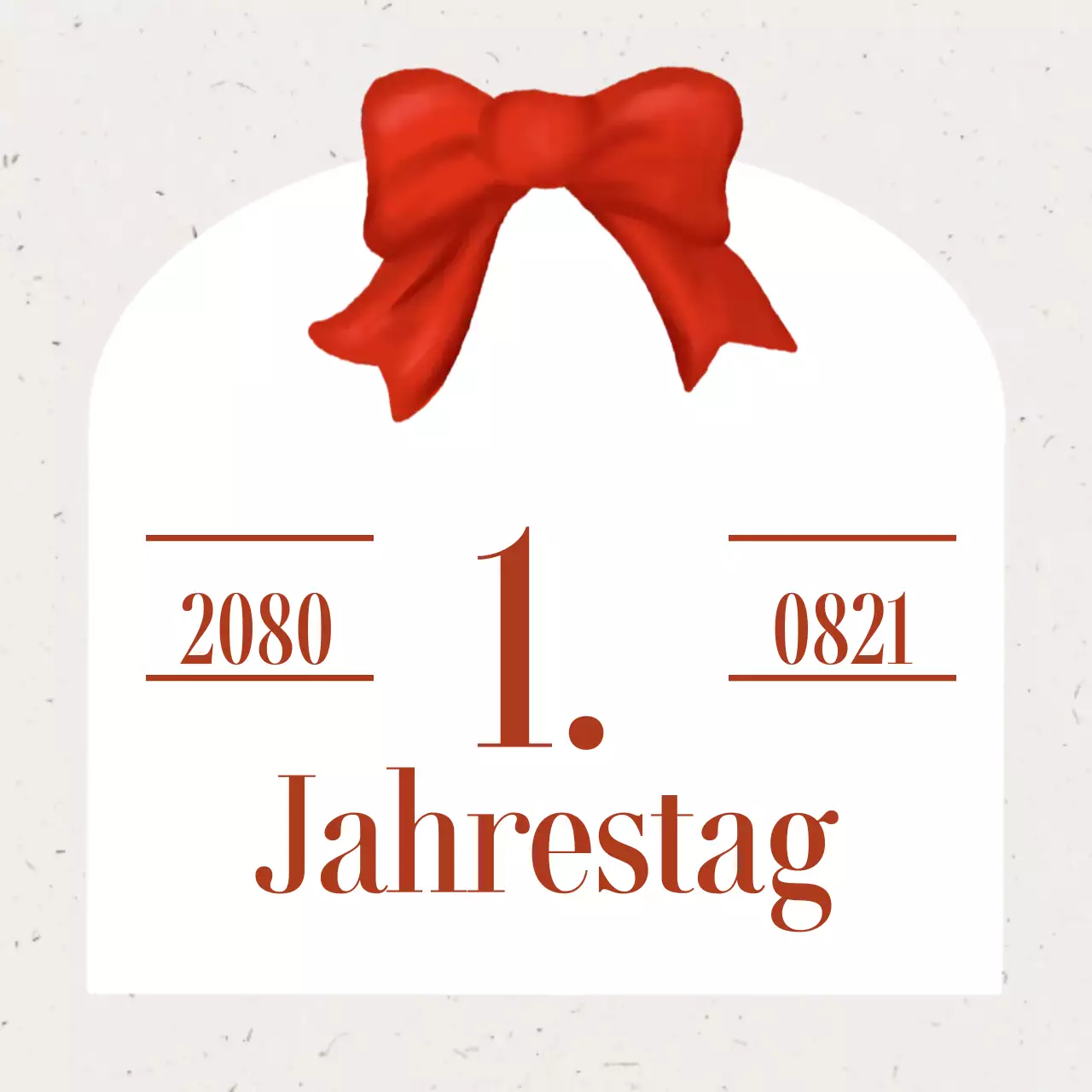 Roter einfacher Gedenkaufkleber zum Jahrestag als Geschenk