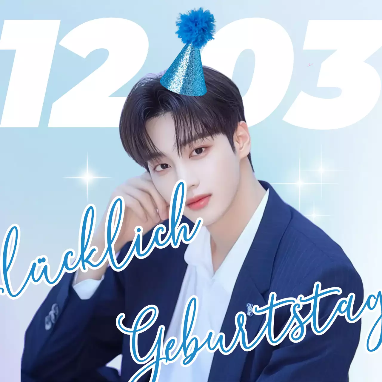 Junge Idol Himmel blau Geburtstag Feier Aufkleber Glückwünsche