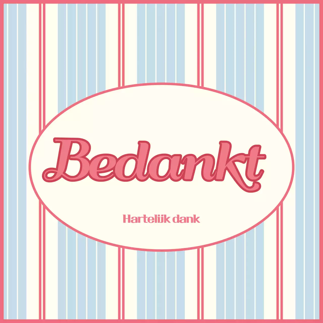 Blauwe vintage bedankkaart