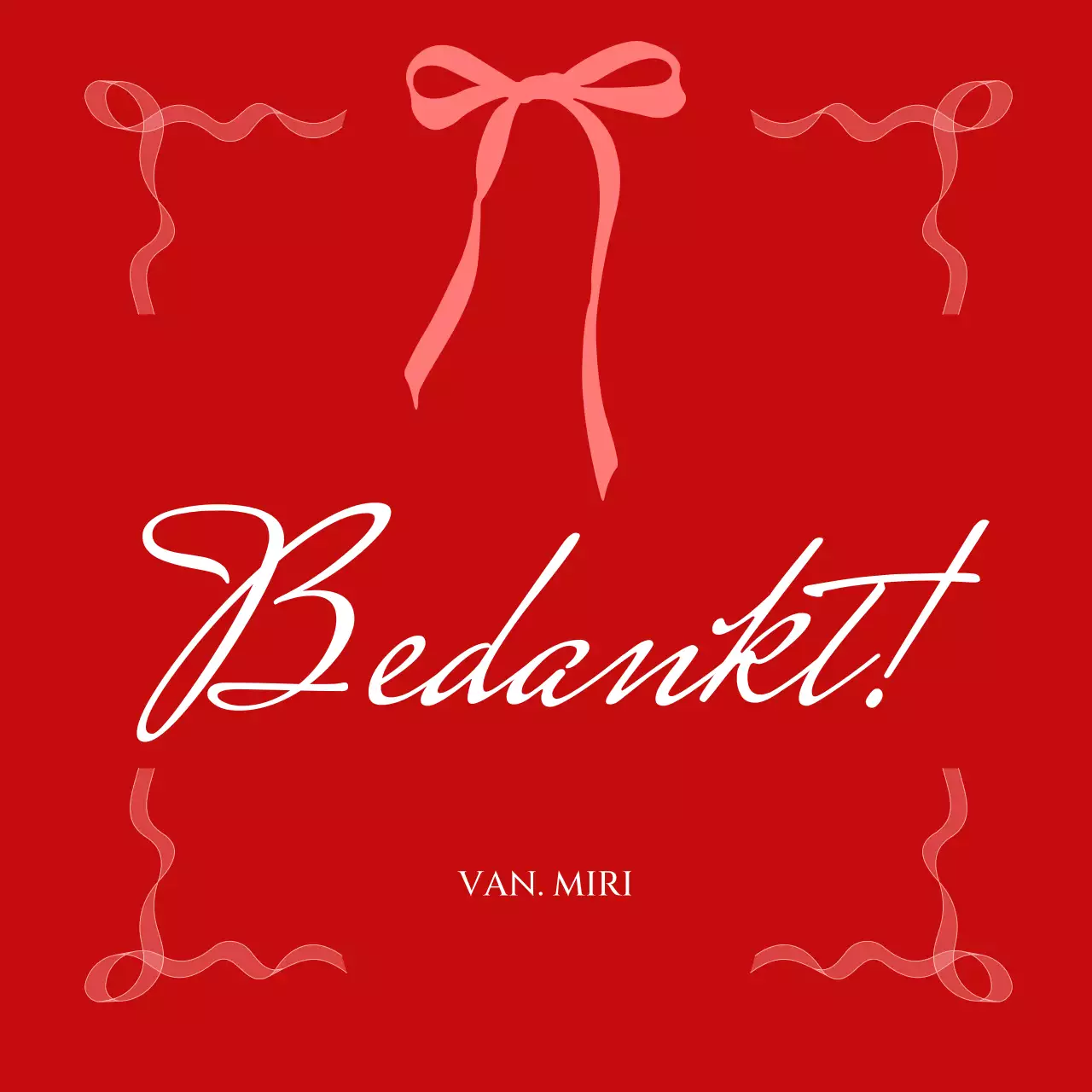 Rode eenvoudige bedanksticker cadeau