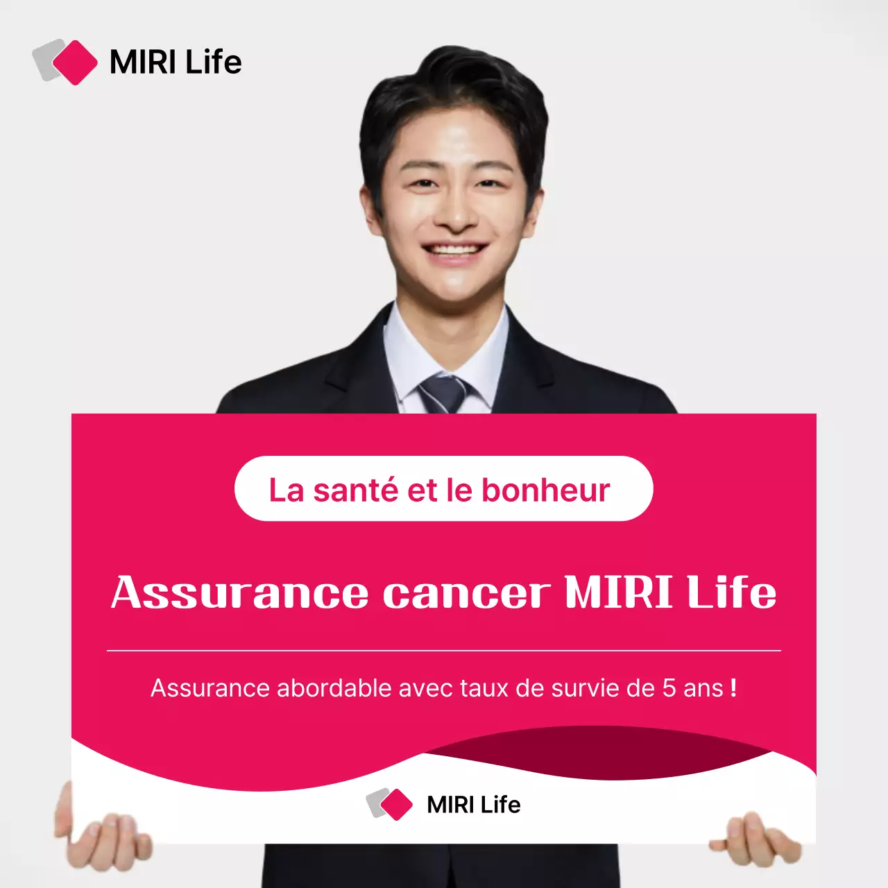 Publicité d'assurance moderne rose vif